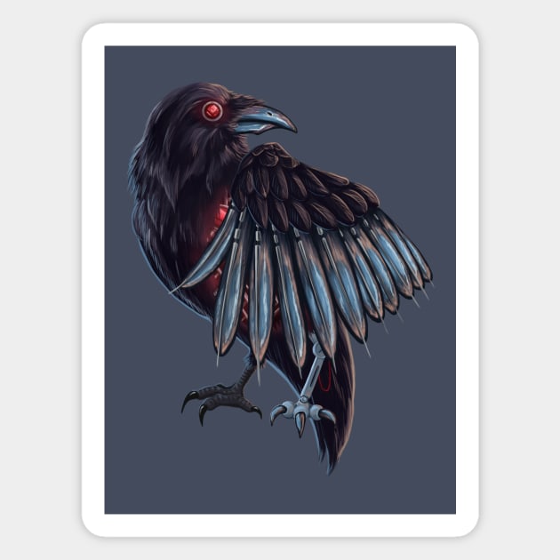 Bio-Mech. Raven (no BG) Magnet by Velvet